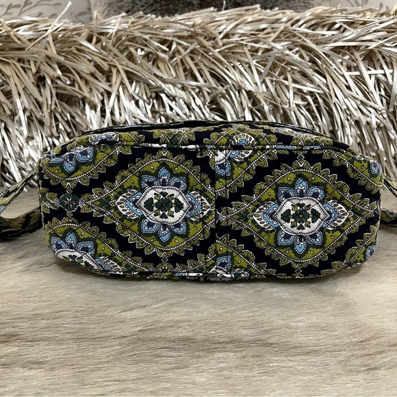 VERA BRADLEY Cambridge On The Go Crossbody Navy Blue Green Commuter Y2K 2007 - Picture 10 of 13